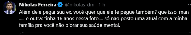 Tweet de Nikolas Ferreira.