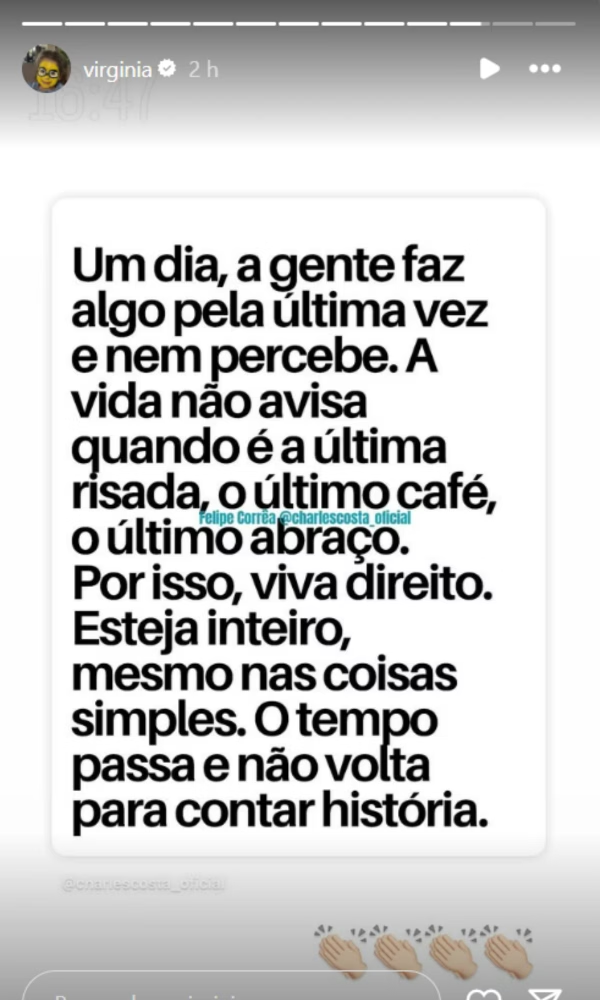 Stories de Virgínia Fonseca.