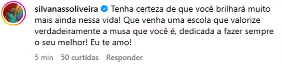 Silvana Oliveira defende a nora, Brunna Gonçalves.
