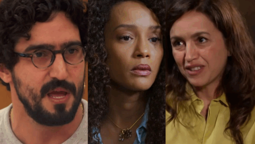 Renato Góes, Taís Araújo e Manuela Dias