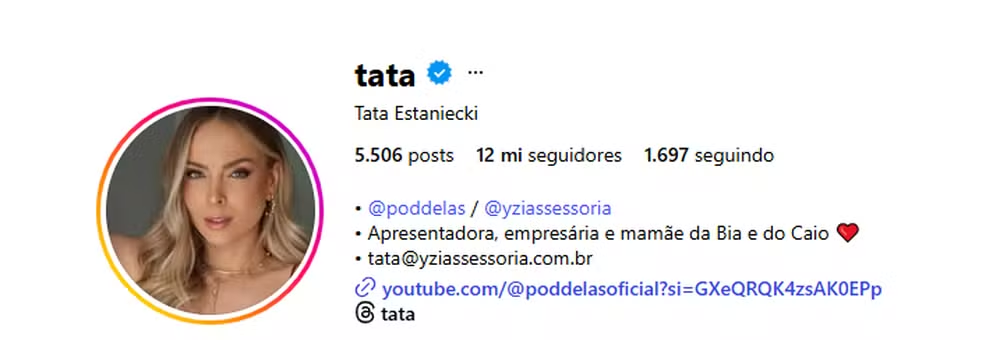 Júlio Cocielo e Tata Estaniecki retiram sobrenome de casados de perfil